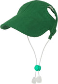 Pet Dog Baseball Cap, Cat Hat, Cat Dog Sun Cap with Ear Holes, Adjustable Puppy Outdoor Sun Hat (Pure Green, Medium)
