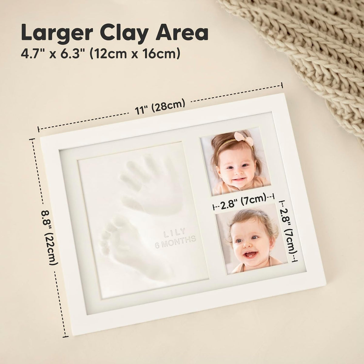 Baby Hand and Footprint Kit Quick Dry Clay Baby Footprints (Alpine White)