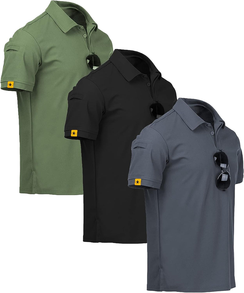 ZITY 3 Pack Mens Golf Polo Shirts Short Sleeve Business Casual T-Shirts