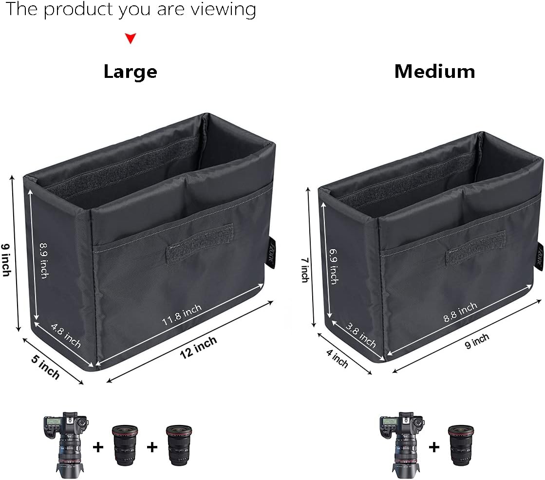 S-ZONE Waterproof Shockproof Foldable Camera Insert Bag Lens Cases Canon Nikon