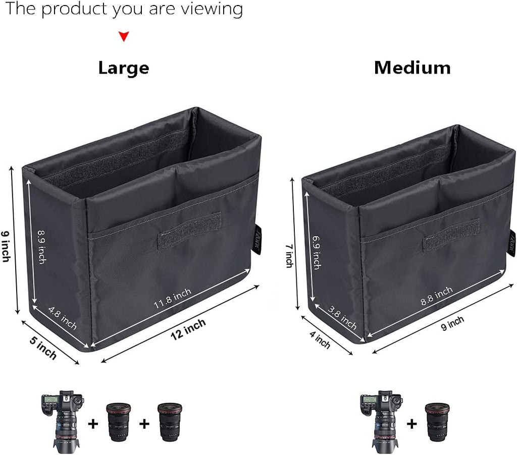S-ZONE Waterproof Shockproof Foldable Camera Insert Bag Lens Cases Canon Nikon
