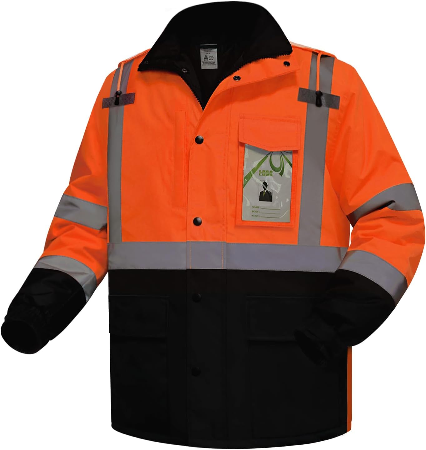 Reflective High Vis Safety Jackets for Men, Orange-B, L