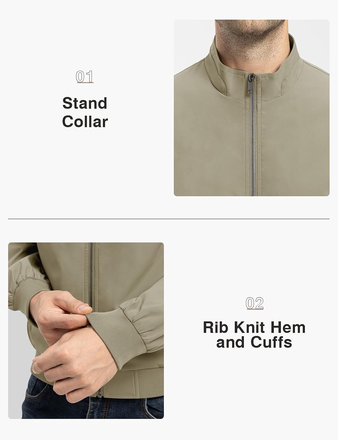 TBMPOY Men's Lightweight Jackets Casual Windbreaker Stylish Light Fall Spring Golf Work Dress Business