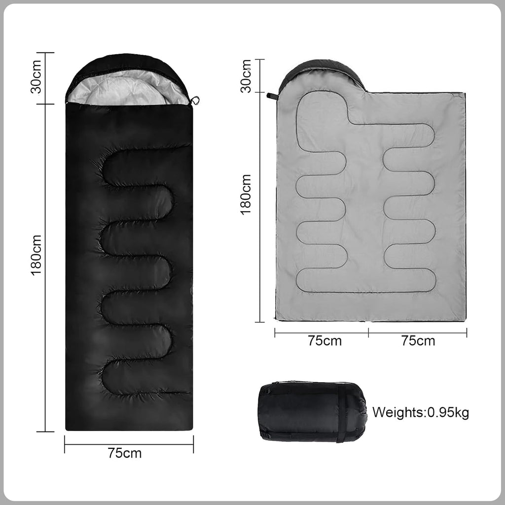 Envelope Camping Sleeping Bag Warm & Cool Weather for Adults