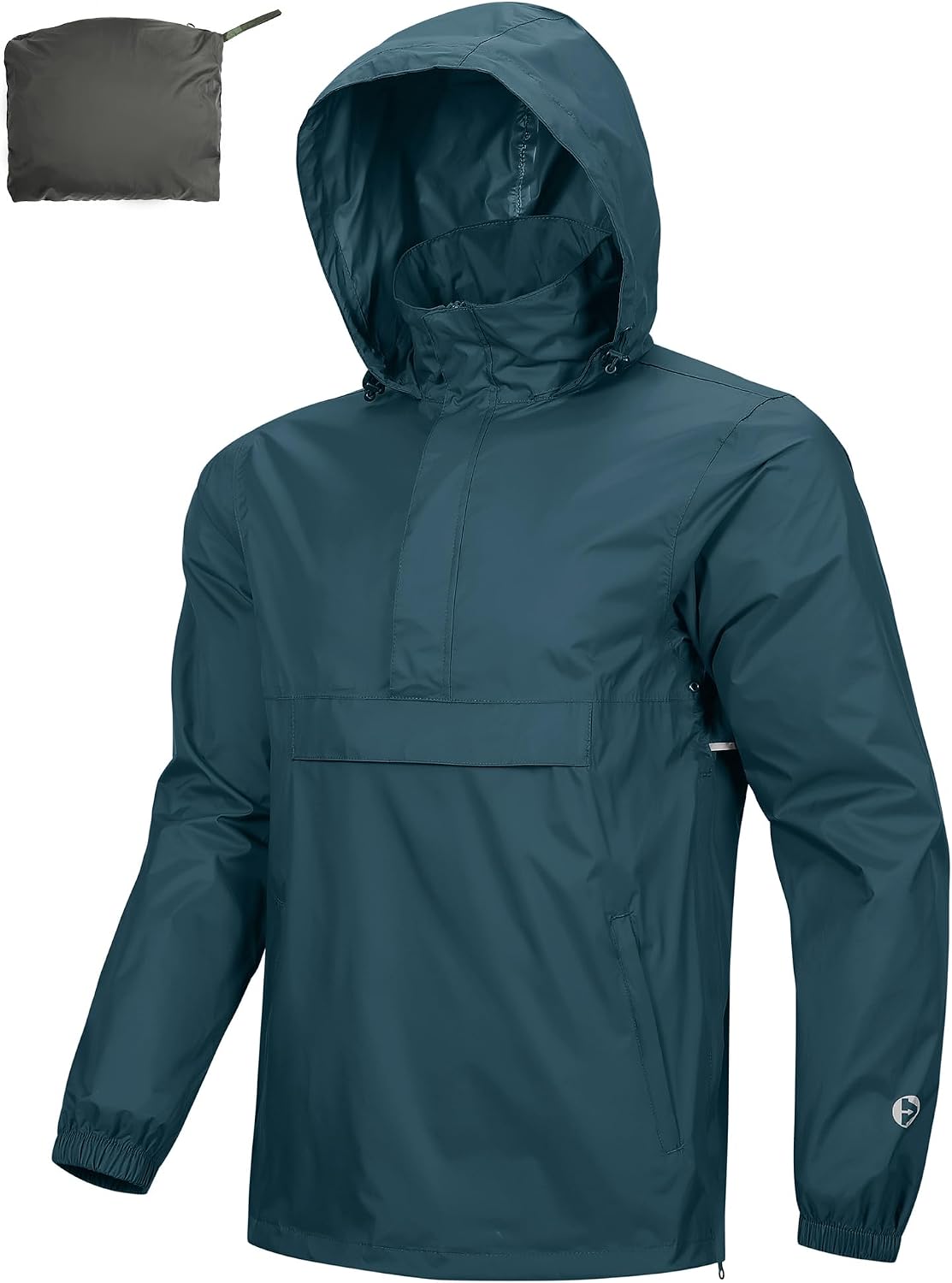 Outdoor Ventures Men's Rain Jacket Waterproof Lightweight Packable Pullover