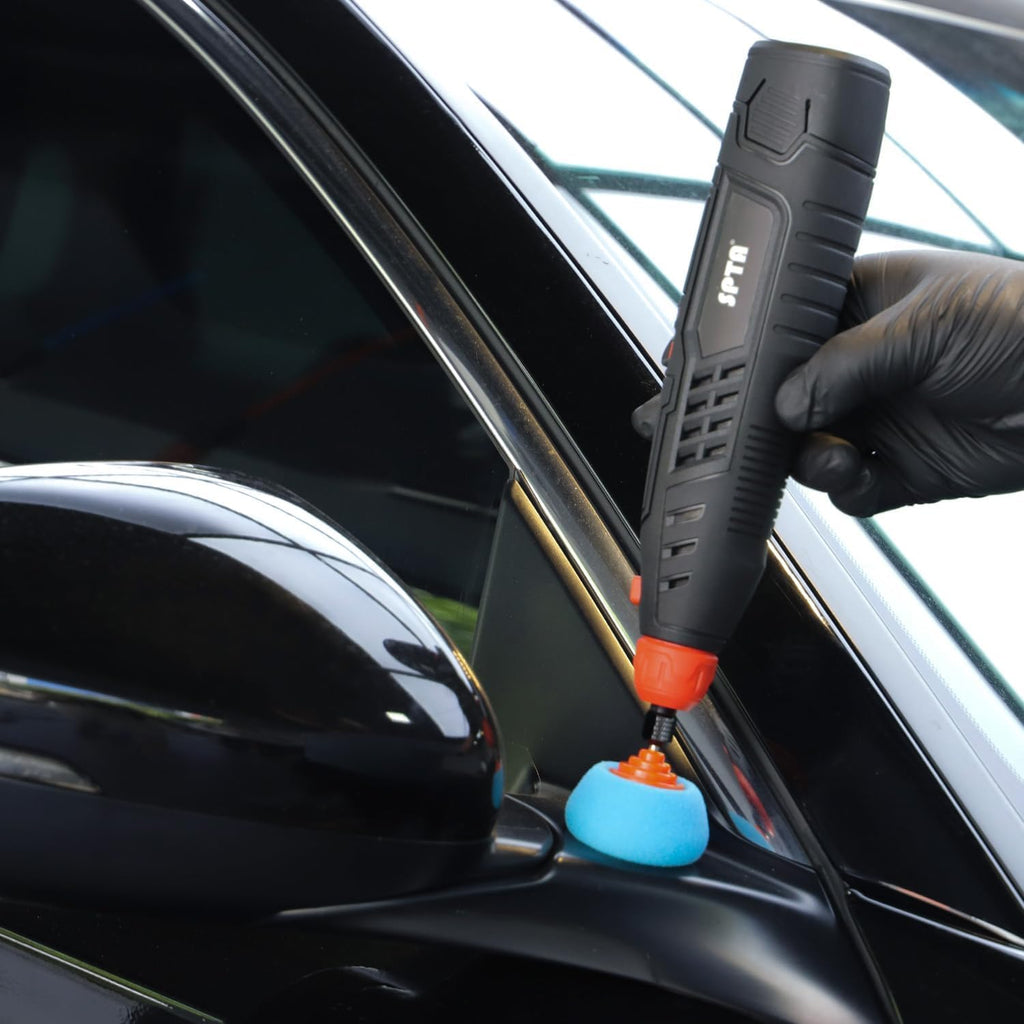 Cordless Rotary Tool, SPTA Powerful Mini Detail Polisher Kit, 36Pcs 12V Li-ion Battery 5,000-25,000 RPM Micro Auto Detailing Car Polisher Polishing Foam Pad Set for Buffing Polishing Sanding Cleaning