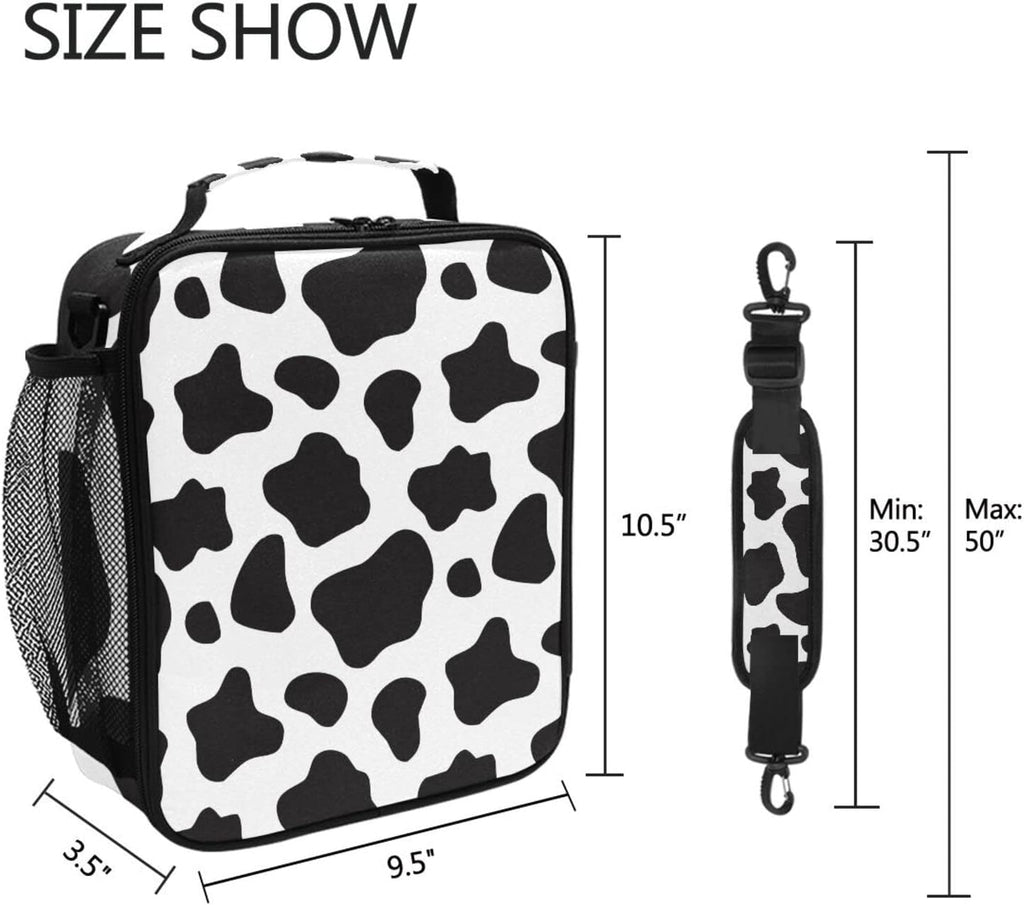 Cow Lunch Box Insulated Lunch Bag Cooler Tote Bag