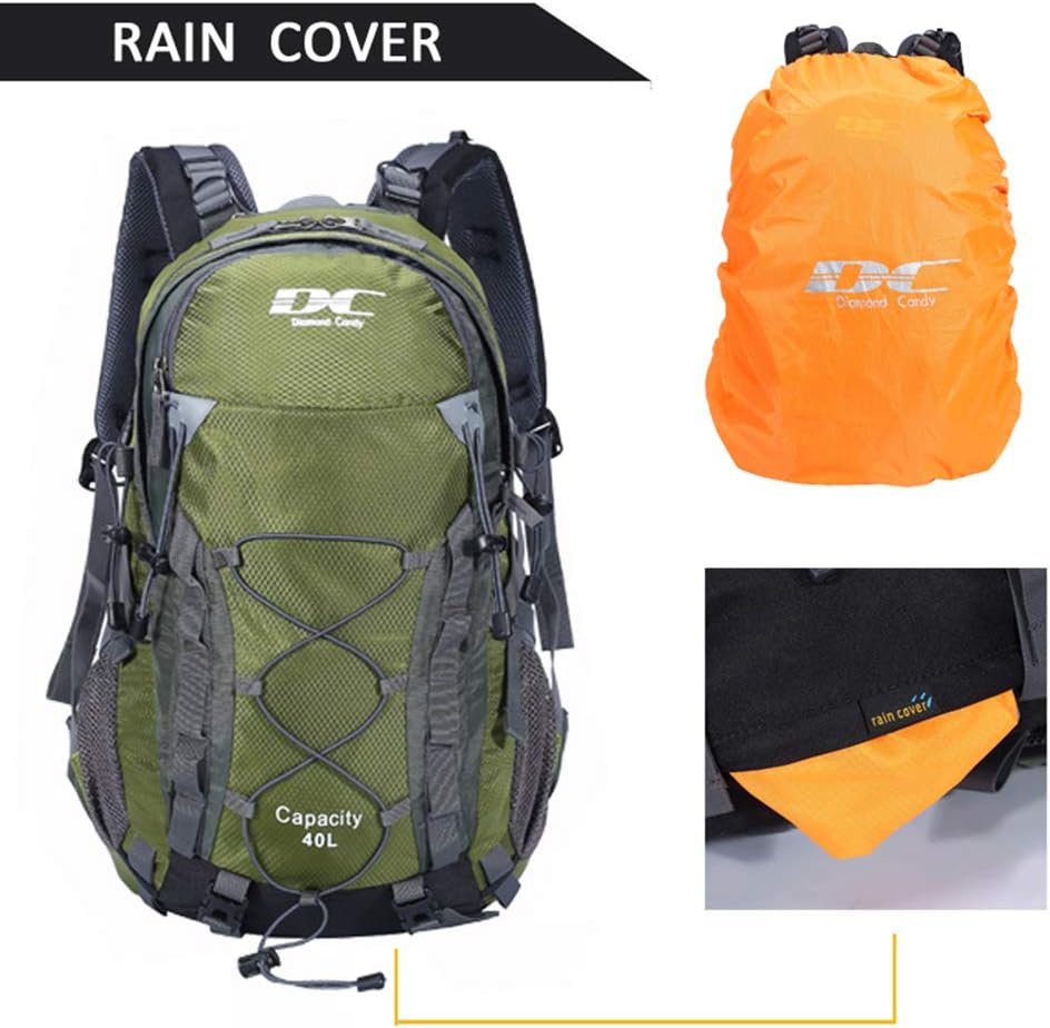Diamond Candy 40L Hiking Backpack Waterproof Daypack for Men and Women