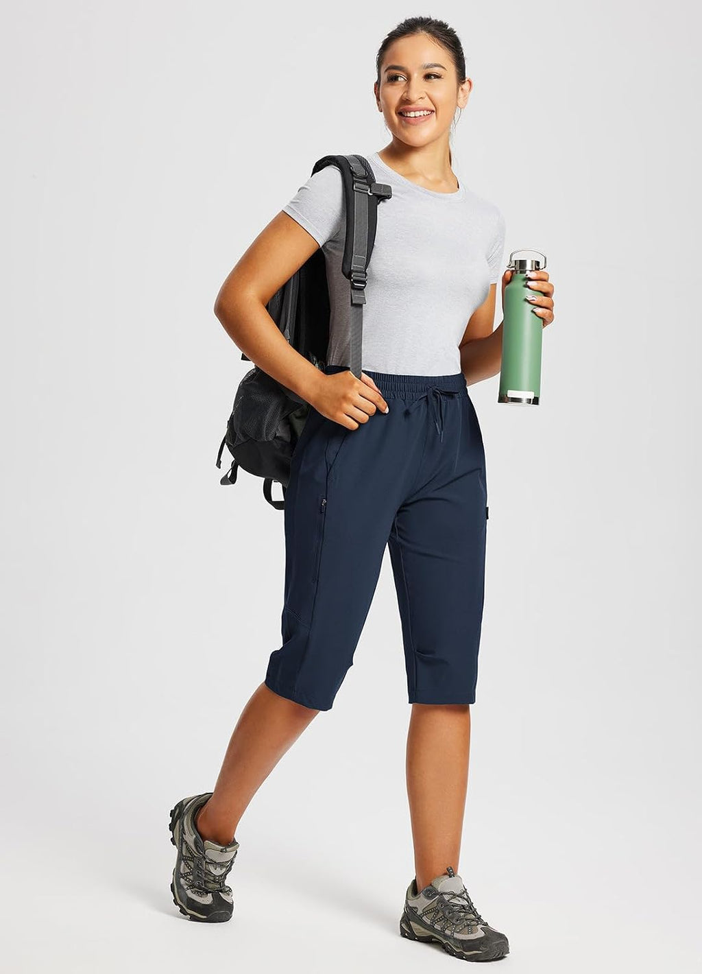 baleaf Womens's Hiking Shorts Below Knee Quick Dry Capris