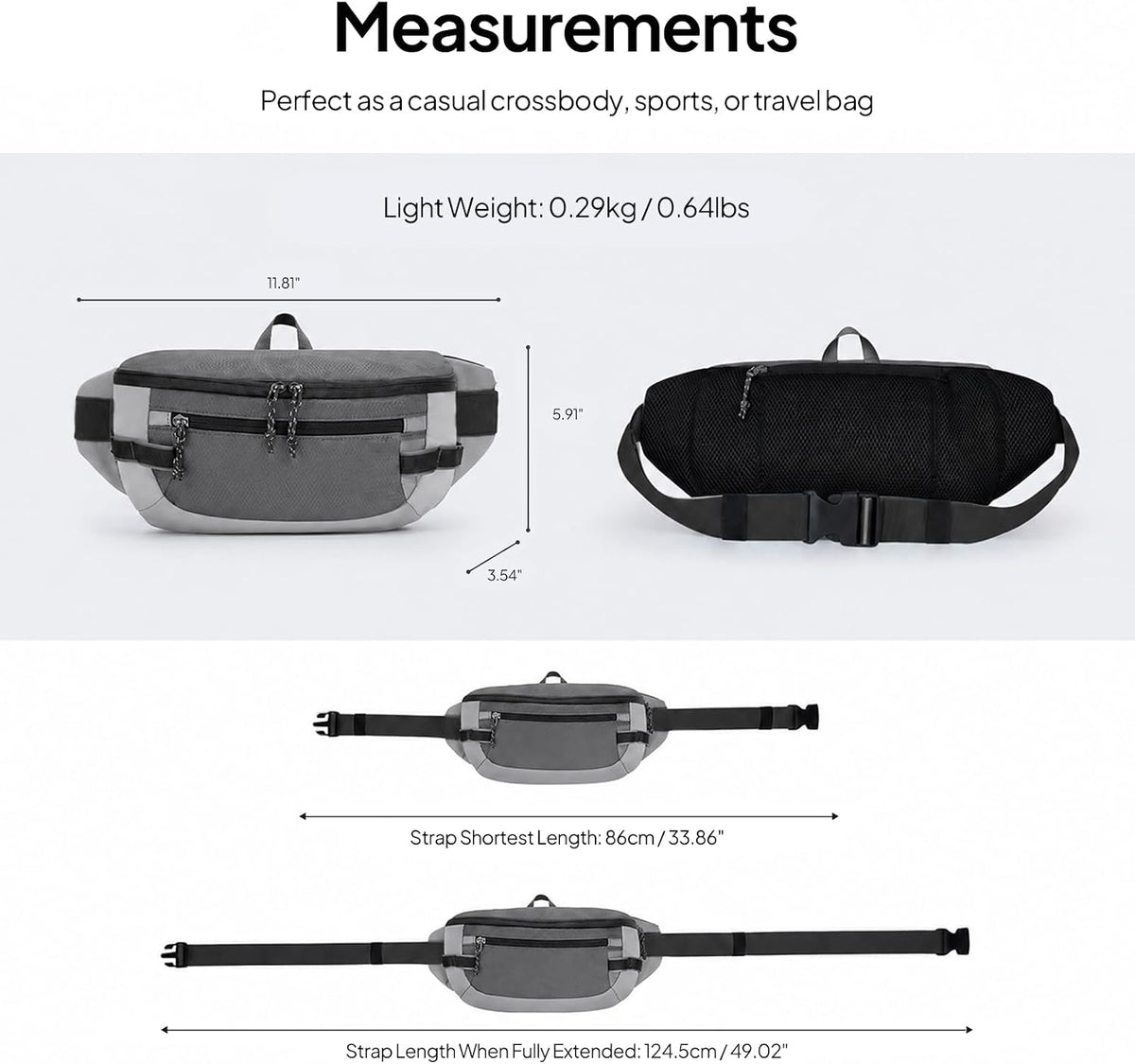 TOPEAST Fanny Pack 5L Large Capacity Waist Pack with Water Bottle Pocket