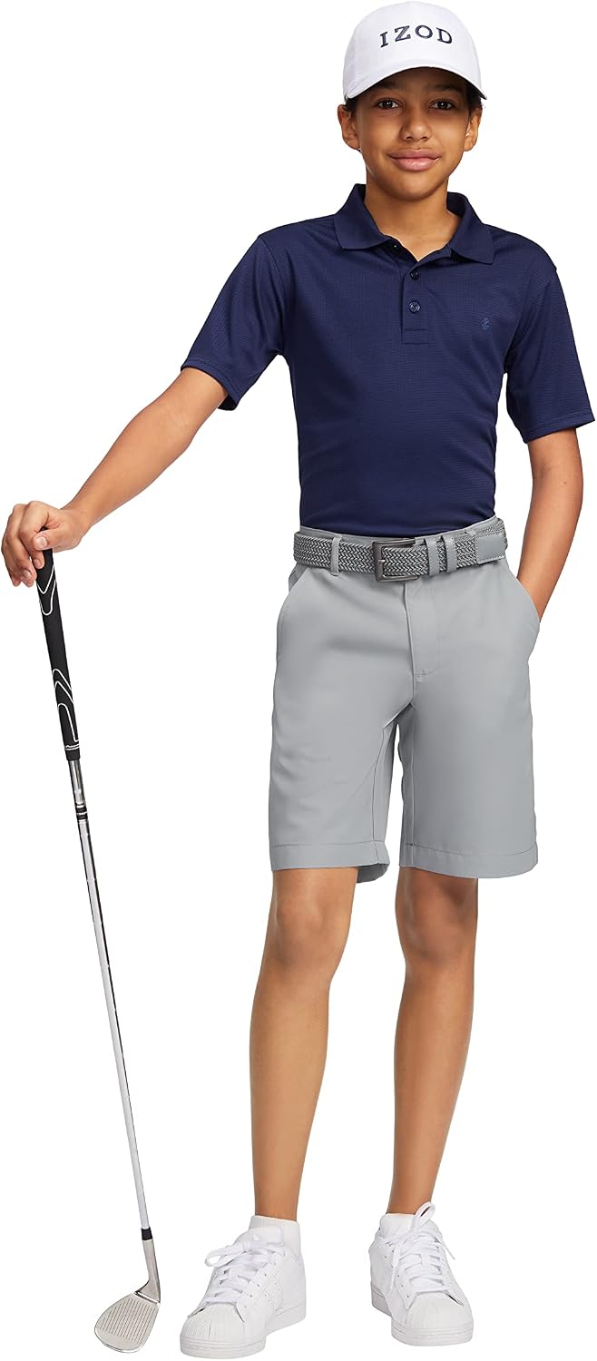 Izod Boys' Performance Golf Swingflex Stretch Straight Fit Short