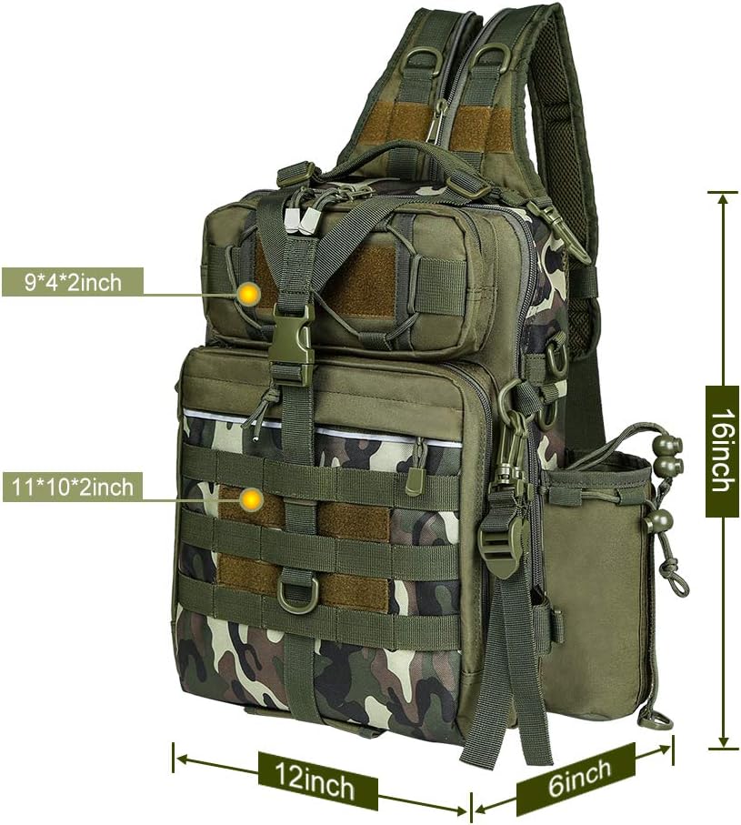 BLISSWILL Outdoor Tackle Bag - Large Water-Resistant Fishing Backpack