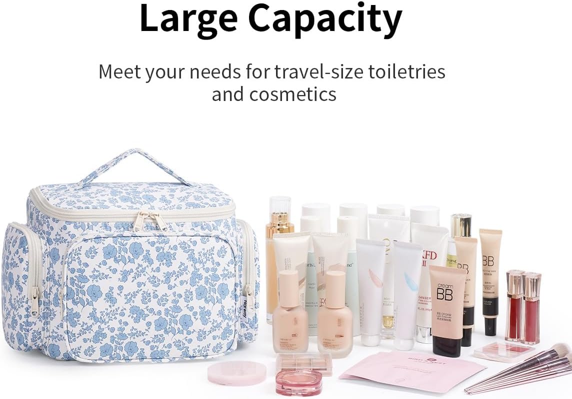 Narwey Hanging Travel Toiletry Bag for Women, Large Makeup Cosmetic Bag