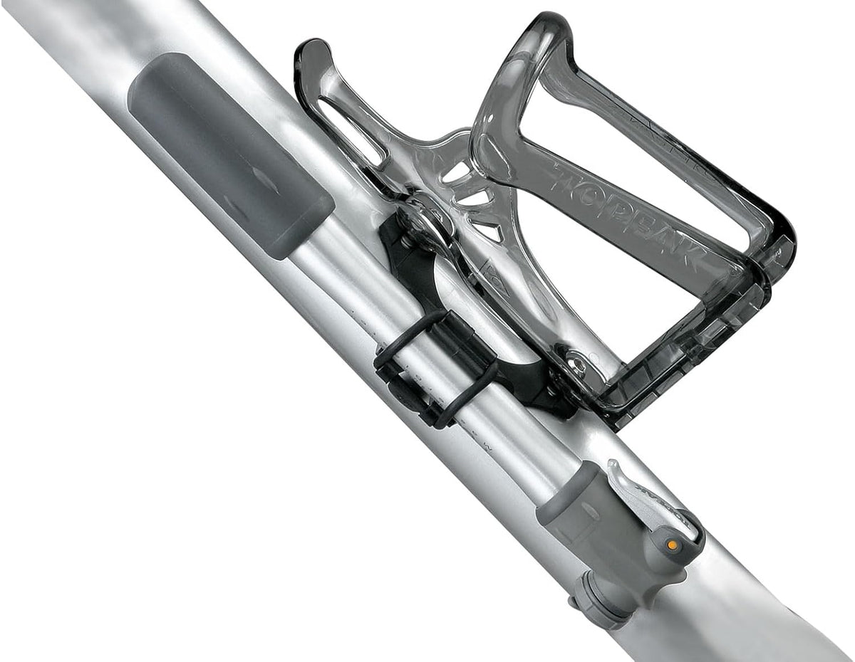 Topeak Pocket Rocket Bike Mini Hand Pump, Compact, High-Pressure for Road Bikes, 160 PSI/11 Bar, Aluminum Barrel, Dual-Density Handle, Integrated Dust Cap and Side Mount Bracket (Silver/Black)