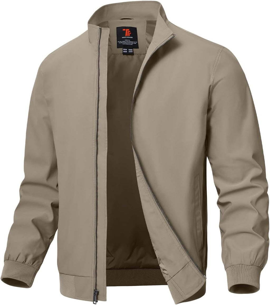 TBMPOY Men's Lightweight Jackets Casual Windbreaker Stylish Light Fall Spring Golf Work Dress Business