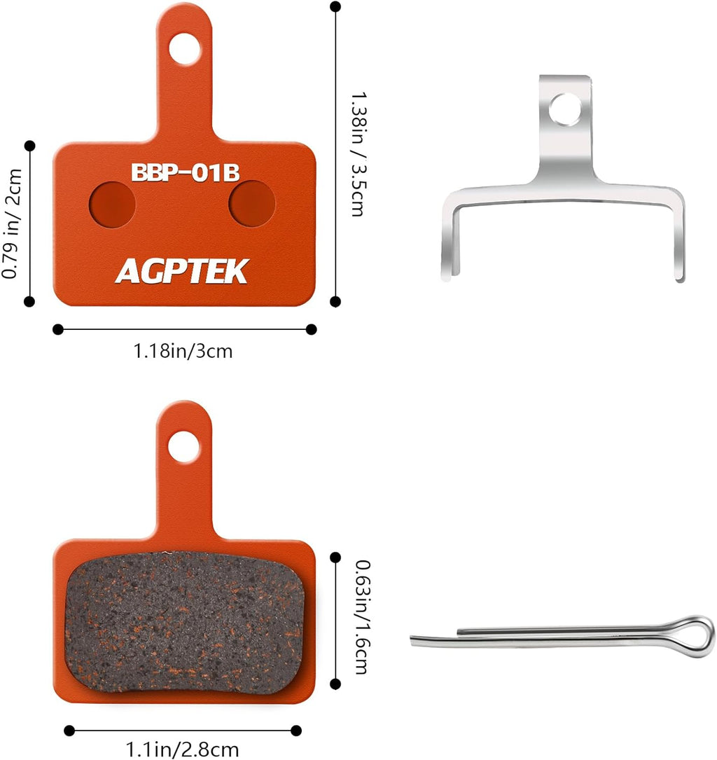 AGPTEK Bike Brake Pads, Compatible with TRP Tektro Shimano MTB,Semi-Metal