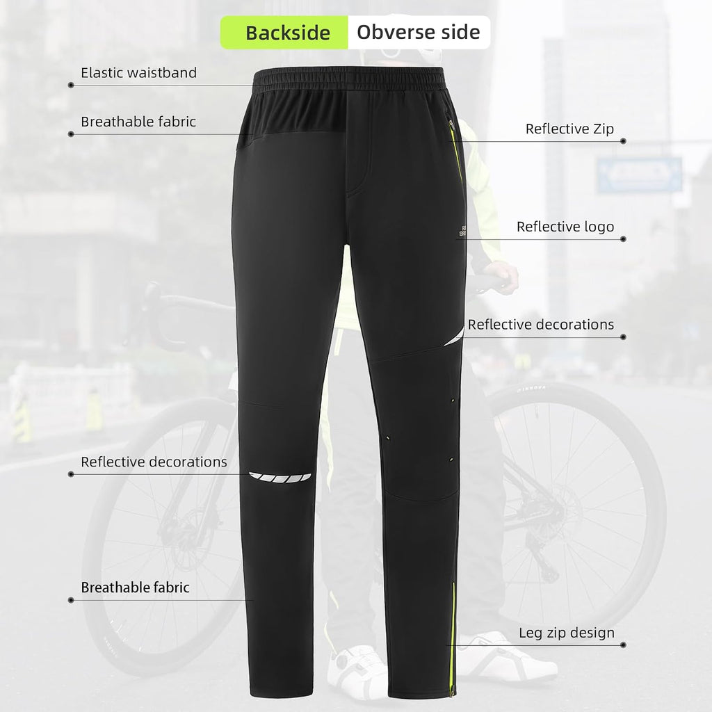 ROCKBROS Men's Winter Cycling Pants Thermal Windproof Bike Tights