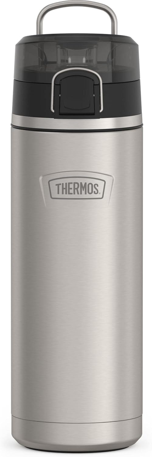 THERMOS ICON SERIES, Stainless Steel Water Bottle with Spout - 24 Ounce, Matte Stainless Steel - Vacuum Insulated Water Bottle with Lid