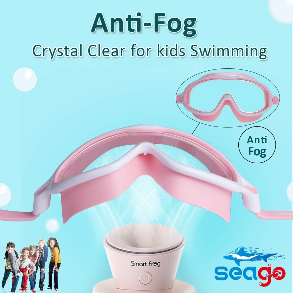 Seago Swim Goggles for Kids 3-14 Anti-Fog & UV Wide Clear View Boys Girls