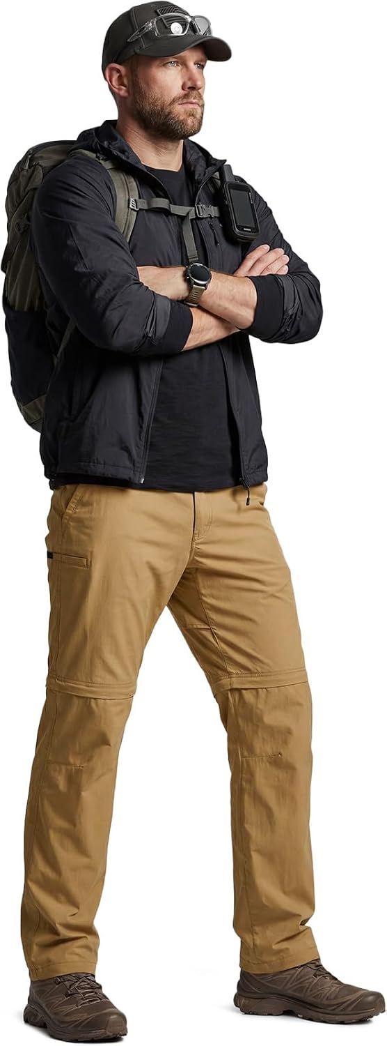CQR Men's Convertible Cargo Tactical Pants, Water Resistant Outdoor Hiking Pants, Zip Off Lightweight Stretch Work Pants