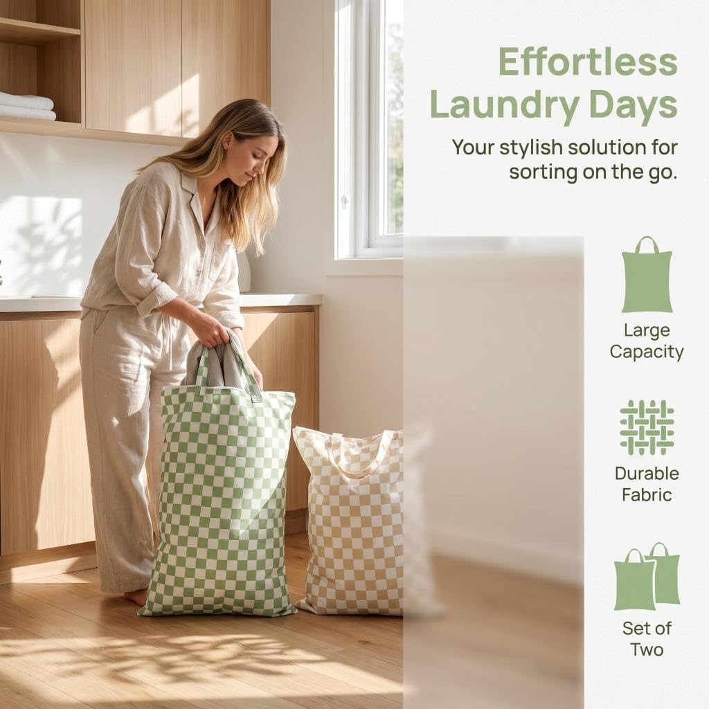 2 Pcs Travel Laundry Bags, Waterproof Patterned Clothes Bags