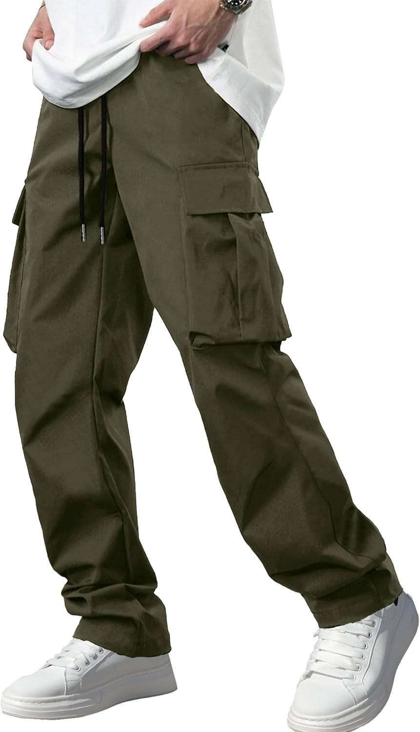 Comdecevis Men's Casual Cargo Pants Tactical Work Pants with Pockets