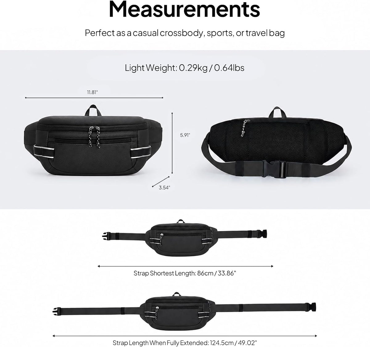 TOPEAST Fanny Pack 5L Large Capacity Waist Pack with Water Bottle Pocket