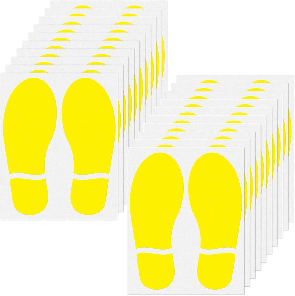 20 Pairs Green Footprint Stickers 4×6 in Classroom Floor Line Up