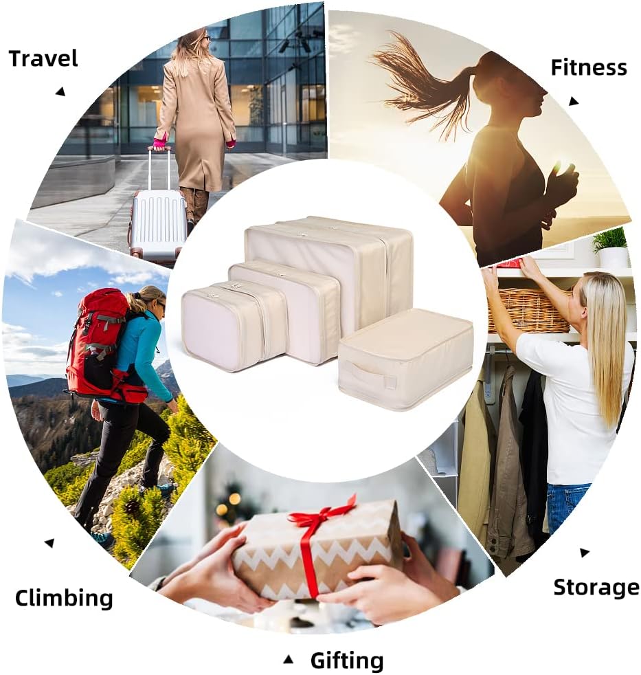 JJ POWER Travel Packing Cubes, Luggage Organizers with Shoe Bag