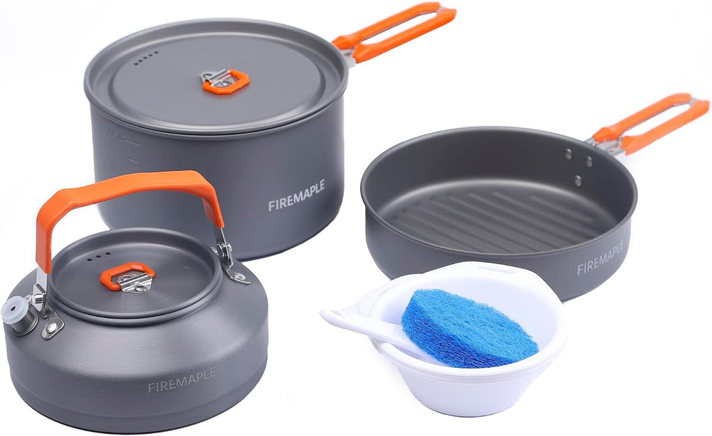 Fire-Maple Feast Outdoor Camping Cookware, Pot and Pan Set Stackable Kit