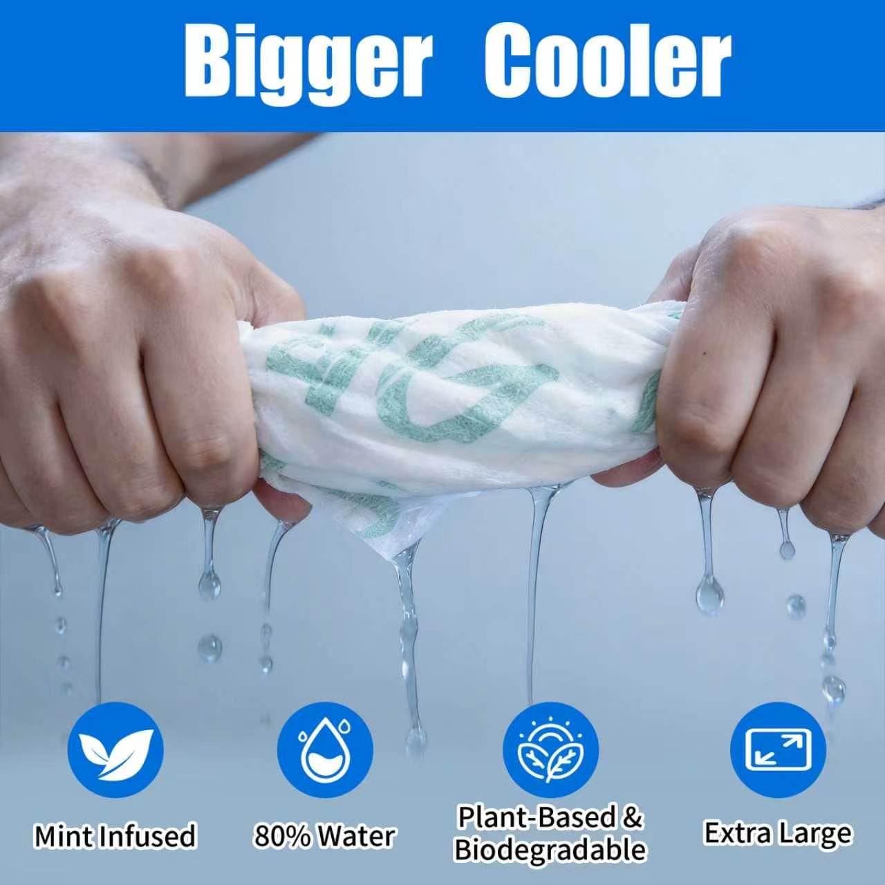 50 Pack Cooling Wipes Cooling Towels for Neck and Face Cool Towel Neck Wraps, Ice Towel, for Yoga,Sport,Running,Gym,Workout,Camping,Fitness,Workout & More Activities Camping in Hot Weather (Green)