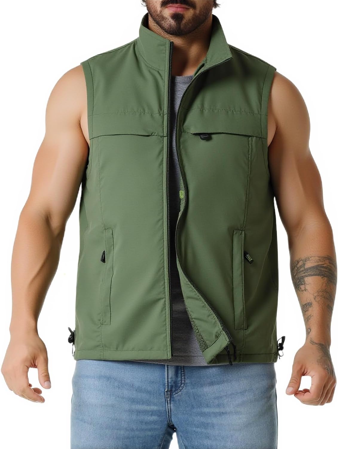 Men's Fishing Vest Utility Casual Lightweight Outdoor Vest Work Fish Photo Travel Sleeveless Jackets Vest