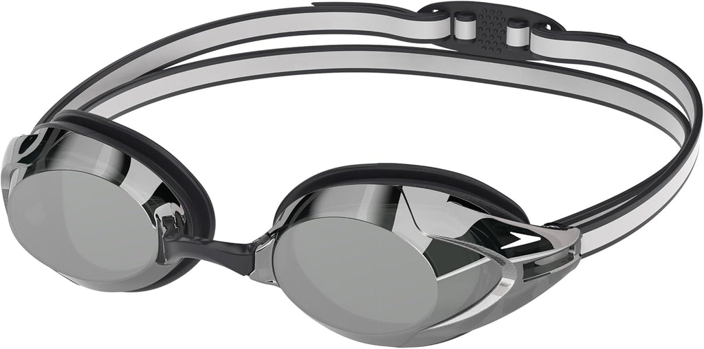 Speedo Vanquisher 3.0 Mirror Swim Goggles | Anti-Fog, UV Protection, Ocular 360 Lens, Hydrodynamic Racing Fit