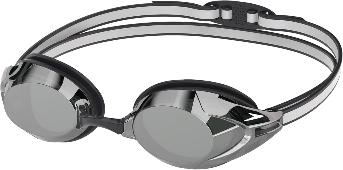 Speedo Vanquisher 3.0 Mirror Swim Goggles | Anti-Fog, UV Protection, Ocular 360 Lens, Hydrodynamic Racing Fit