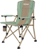 XGEAR 330LB Heavy Duty High Back Hard Arm Camping Chair with Cup Holder