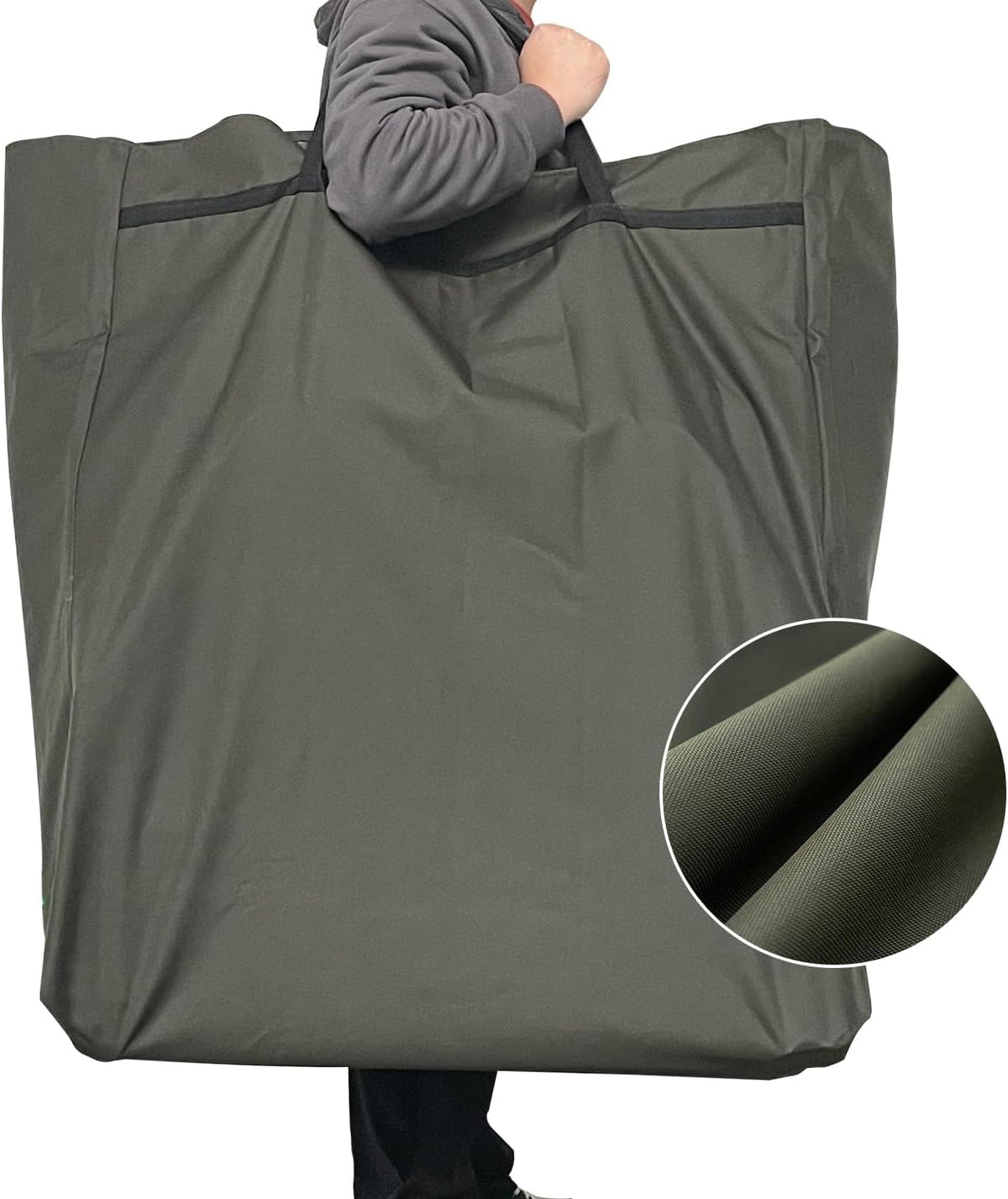 XXL Camping Cot for Adults, Folding Bed with Mattress, Green