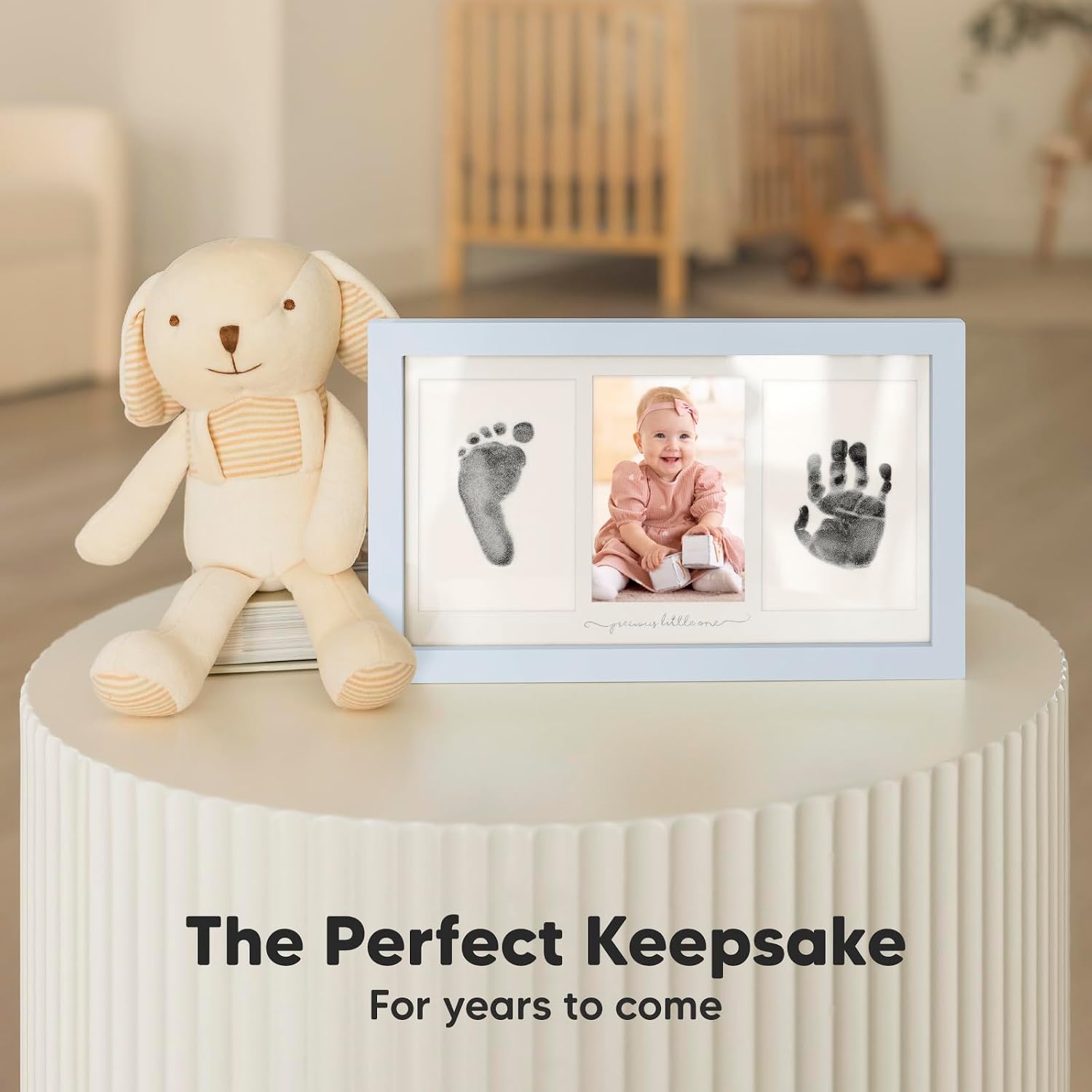 Inkless Hand and Footprint Kit, Boy Girl Newborn Keepsake (Mist Blue)