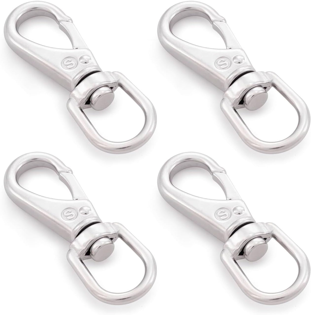 SHONAN 3.5 Inch Stainless Steel Flag Clips for Flagpole Rope- 4 Pack Diving Clips Flag Pole Clips, Swivel Snap Hooks for Dog leashes, Keychains, Boat Ropes, Bird Feeders