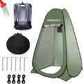 Pop-up Shower Tent & 20L Solar Shower Bag Combo - Waterproof Camping Privacy Shelter with Portable Heated Water Reservoir for Outdoor Bathing, Beach, Hiking (Green, 120x120x190cm)