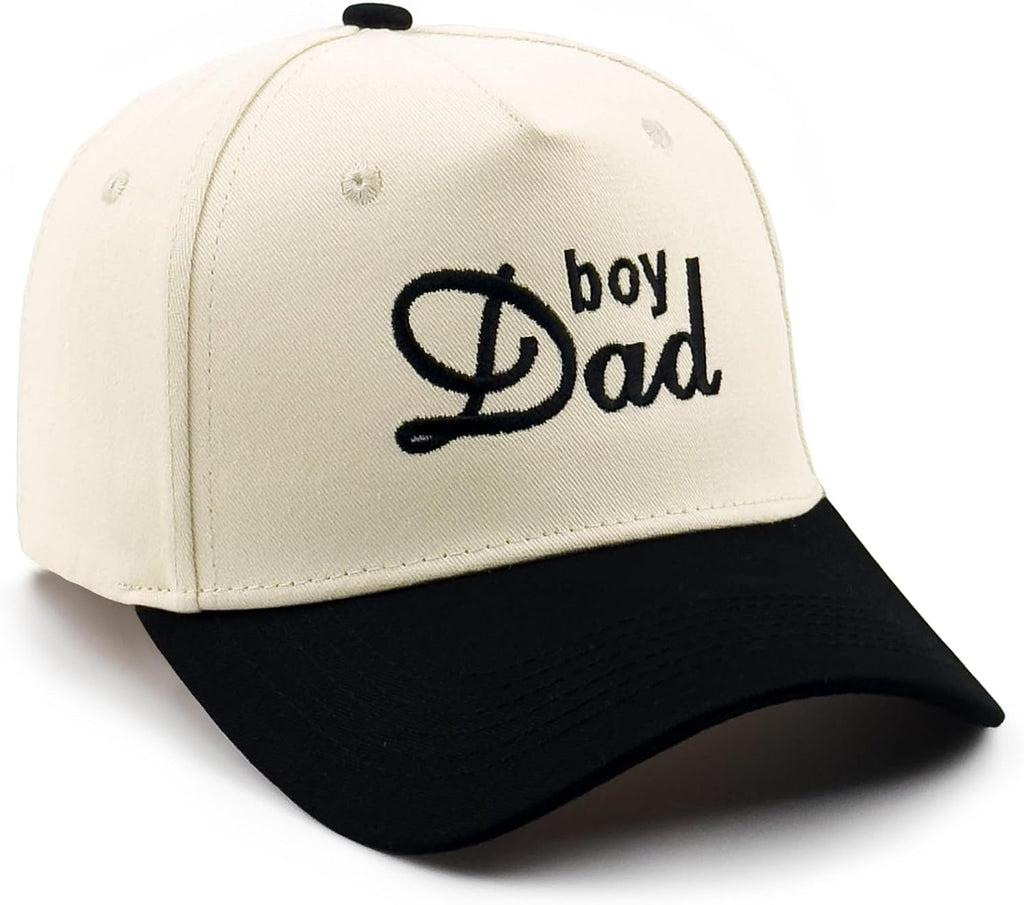 Embroidered Boy Girl Dad Mom Two-Tone Baseball Cap, Classic Dad Hat for Men Women His Her, Family Theme Gift Ideas