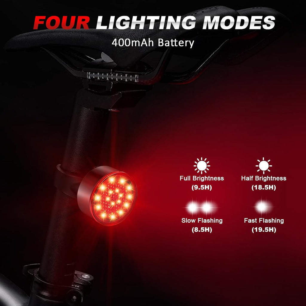 Ascher Bike Tail Lights, 2 Pack USB Rechargeable Bicycle Cycling Rear Light
