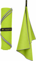 Backpacking Ultralight Quick Dry Microfiber Soft Fast Drying Hand and Face Towel Wash Cloth Camping Yoga Hiking Active Lifestyle (Lime, Medium 16x28)