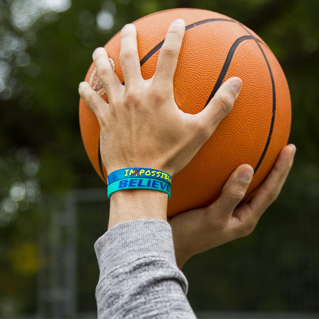 QEERBSIN Motivational Wristbands Inspirational Silicone Bracelets