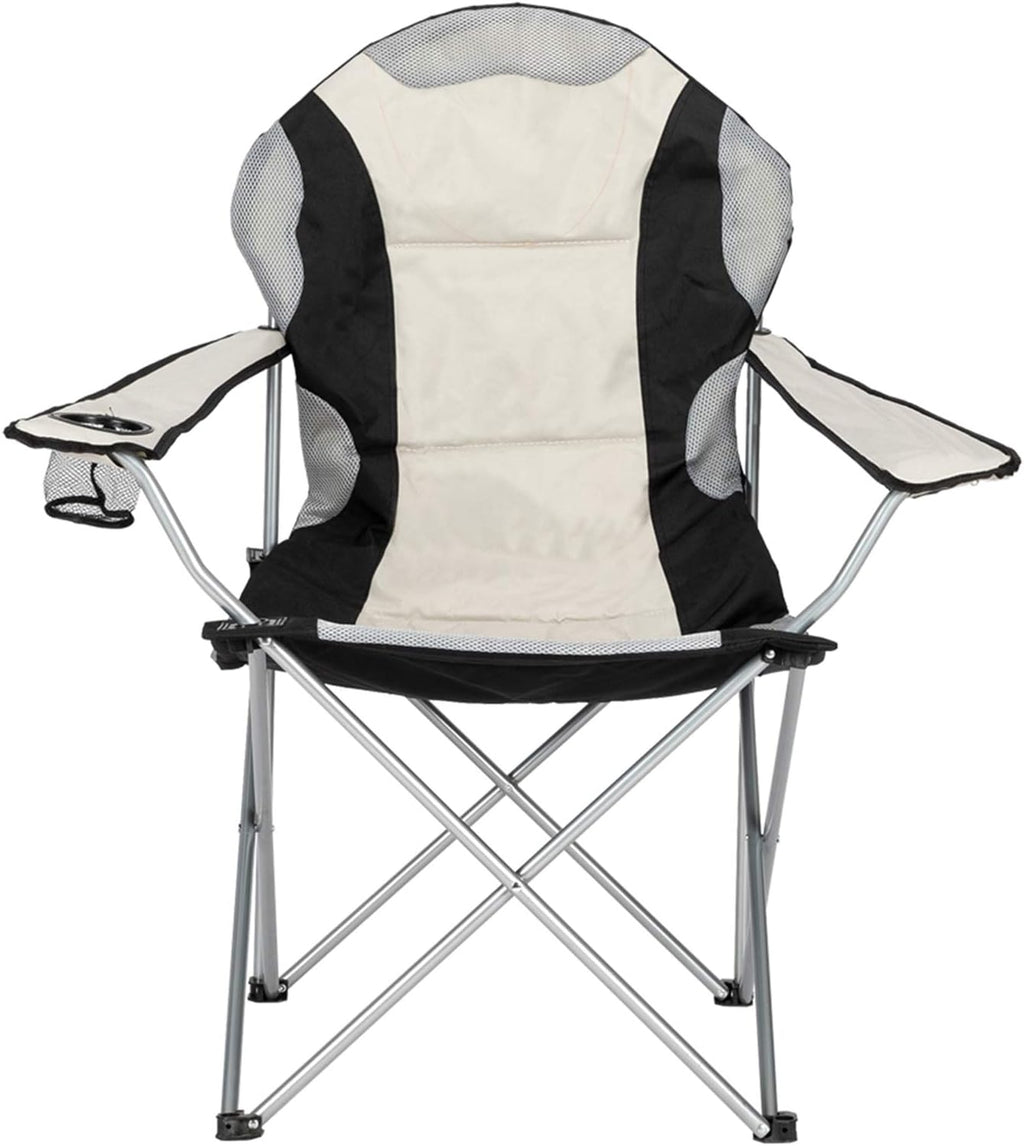 Camping Folding Chair,Portable Folding Chair with Arm Rest Cup Holder and Carrying and Storage Bag for Outdoor, Camp, Indoor, Patio, Supports 330lbs (Grey Black, Modern)