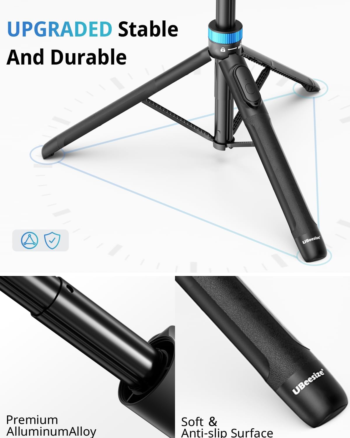 UBeesize 72" Phone Tripod - Tripod for iPhone & Selfie Stick with Phone Holder & Remote - Upgraded, Stable & Portable Stand for iPhone 17/16/15/14, Android, Cameras & Action Cams