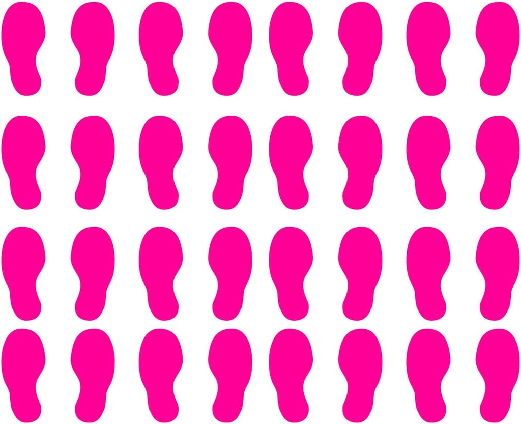 VWAQ Shoe Print Footprint Vinyl Decals - Peel and Stick Floor or Wall Stickers - 32 PCS (Blue)
