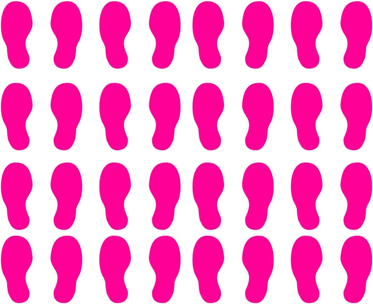 VWAQ Shoe Print Footprint Vinyl Decals - Peel and Stick Floor or Wall Stickers - 32 PCS (Burgundy)