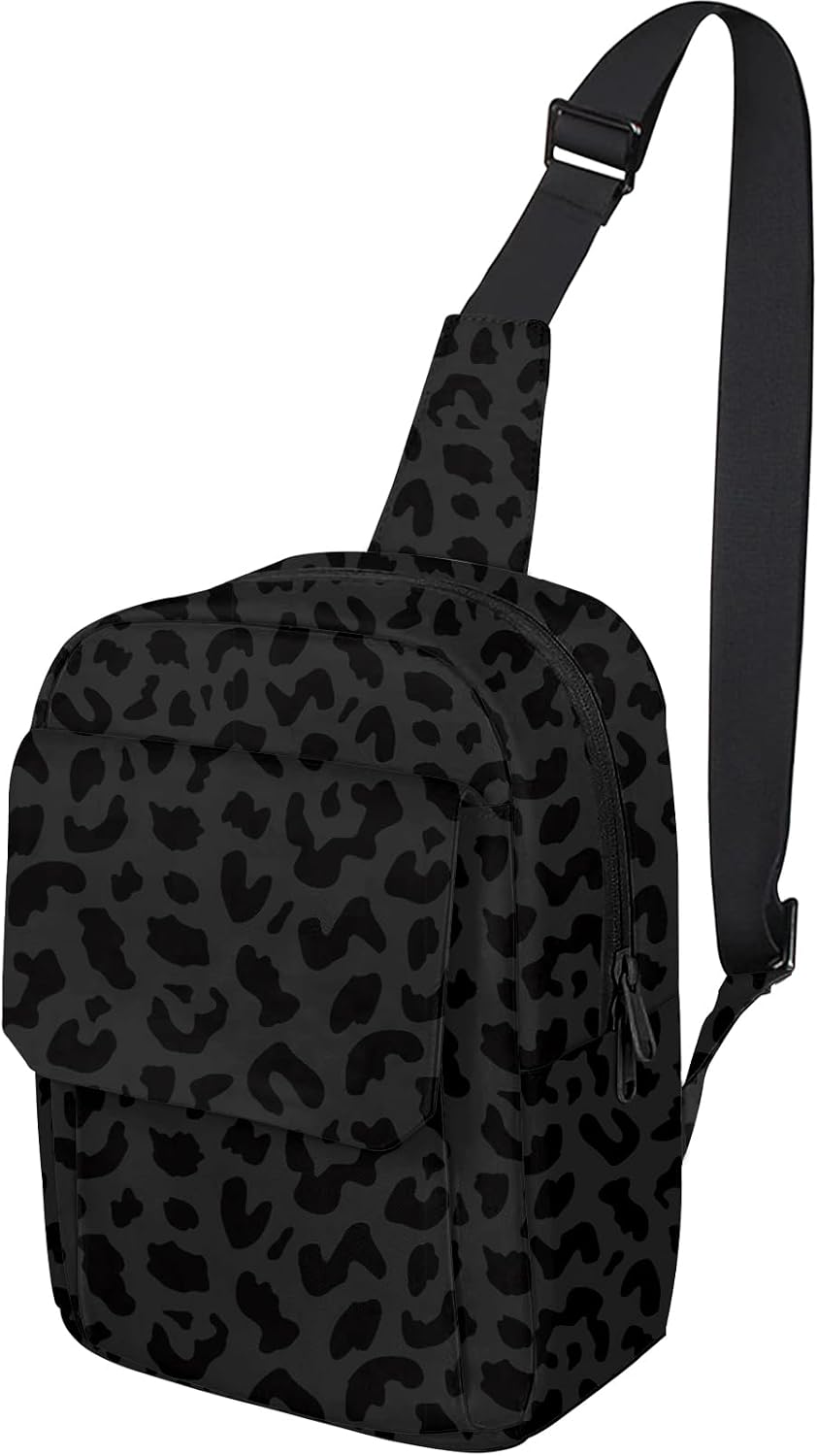 Cute Small Camera Bag with Photographer Camera Sling Bag Waterproof Dslr Camera Case Compatible with Nikon Sony Lightweigth for Women or Men（Black Leopard Cheetah）