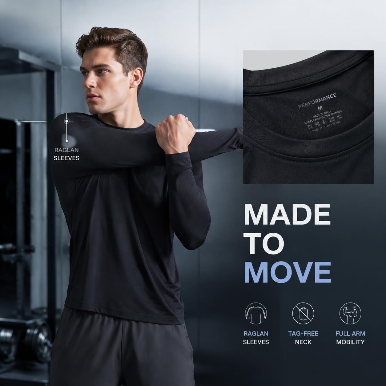 OYGSieg 6 Pack Long Shirts for Men Quick Dry Sun Protection Tee Shirts | Quick dry, Breathable, Moisture wicking, UPF, UV Protection, Lightweight for Daily Work and Outdoor Athletic Wear