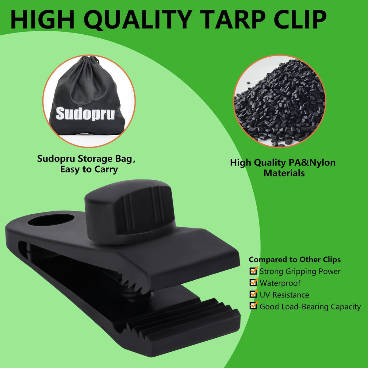 Tarp Clips Heavy Duty Lock Grip, 20 Pcs Tarp Clamps & Bungee Cords Set